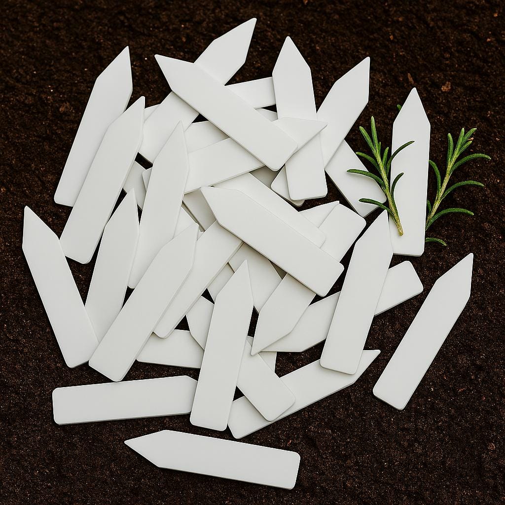 200 Blank Plant Tags – Waterproof Plastic Garden Labels
