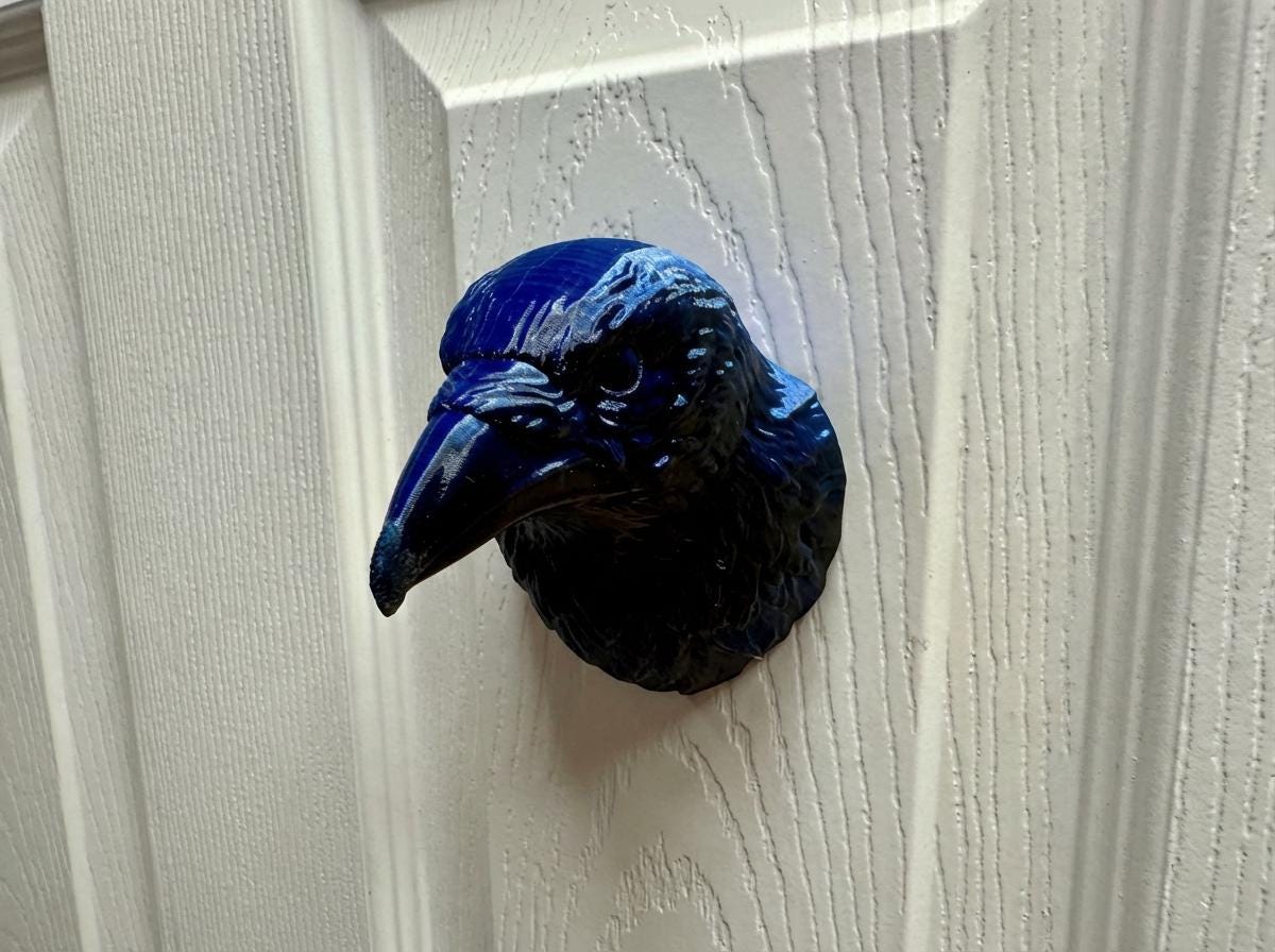 Gothic Crow Head Wall Decor