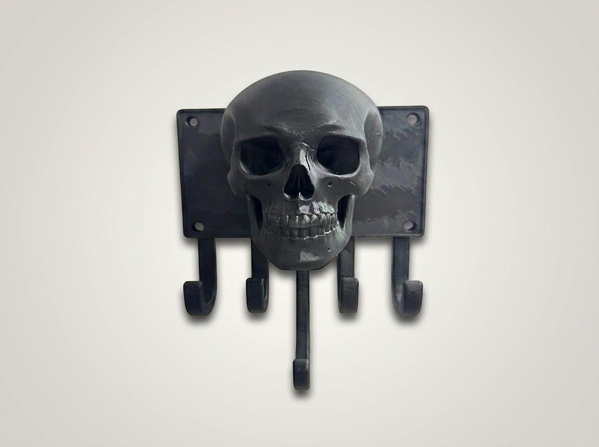 Goth Human Skull Coat Holder