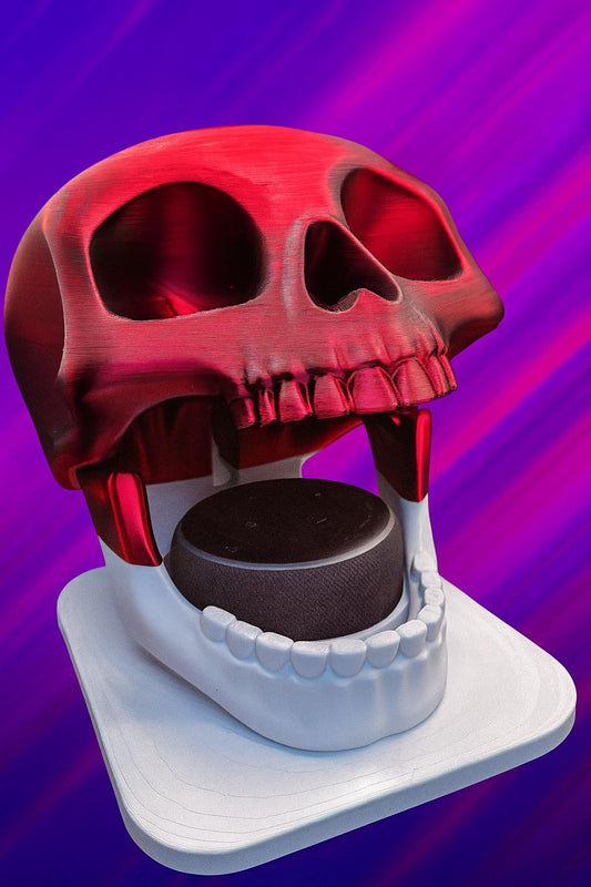 Laughing Skull Echo Dot Holder Unique Horror‑Style Speaker Stand Funny Desk Decor for Echo Dot