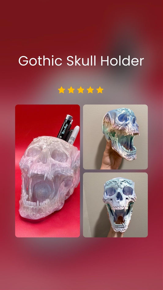 Gothic Skull Utensil Holder