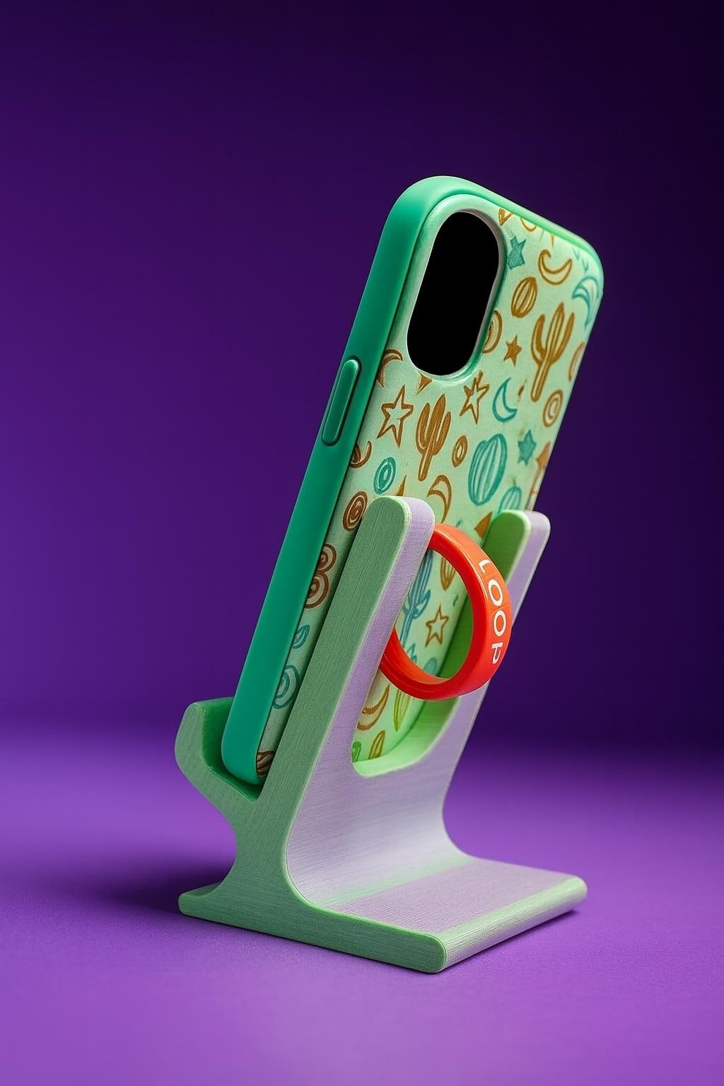 Cell Phone Stand - 3D Printed Loop Grip, Universal Phone Holder