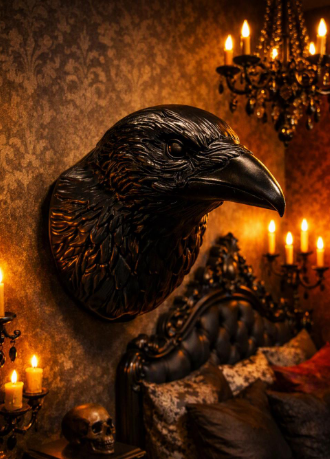 Mega Gothic Crow Head Wall Decor – Oversized Statement Piece