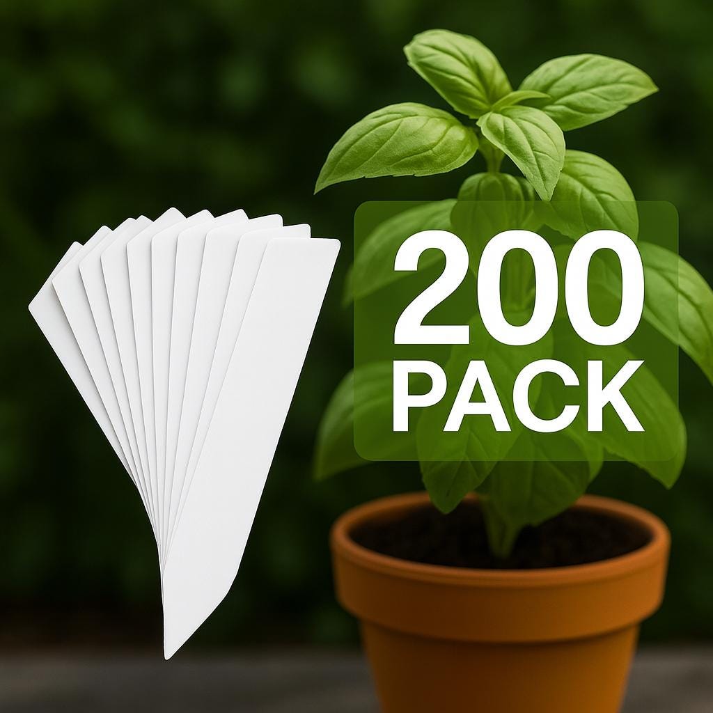 200 Blank Plant Tags – Waterproof Plastic Garden Labels