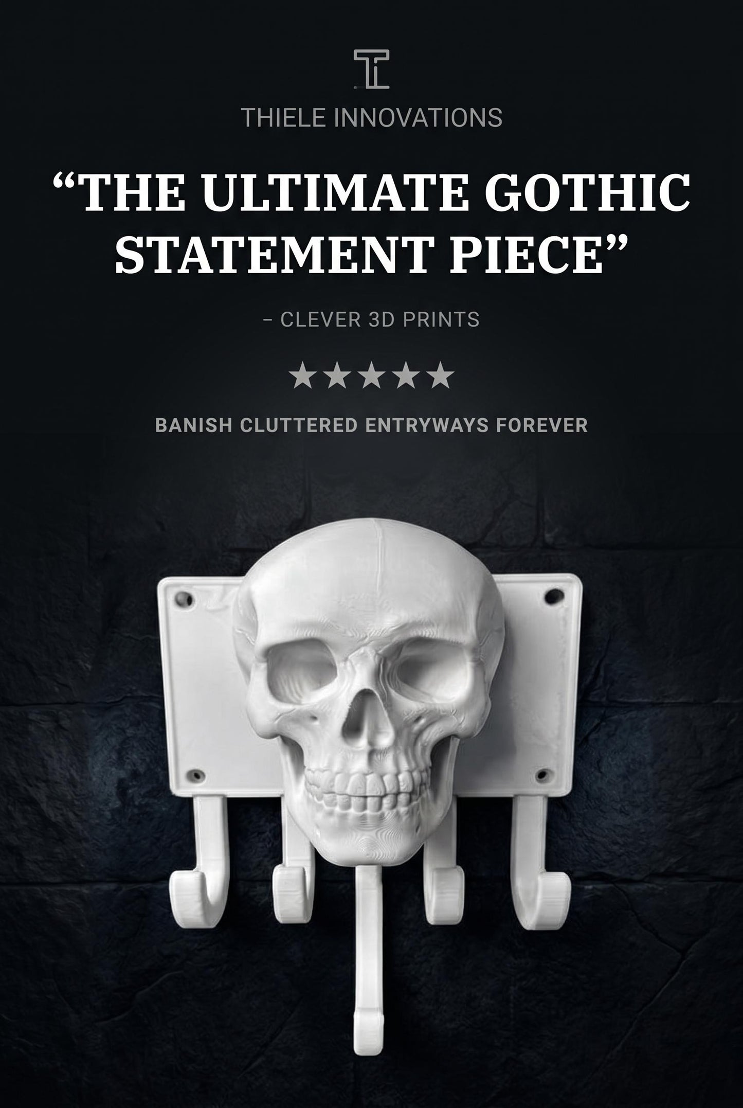 Goth Human Skull Coat Holder